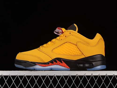 All categories Air Jordan Jordan series basketball shoes Air Jordan 5 Air Jordan Retro Low AJ5 Joe 5 black and yellow low-top basketball shoes DA8016-700